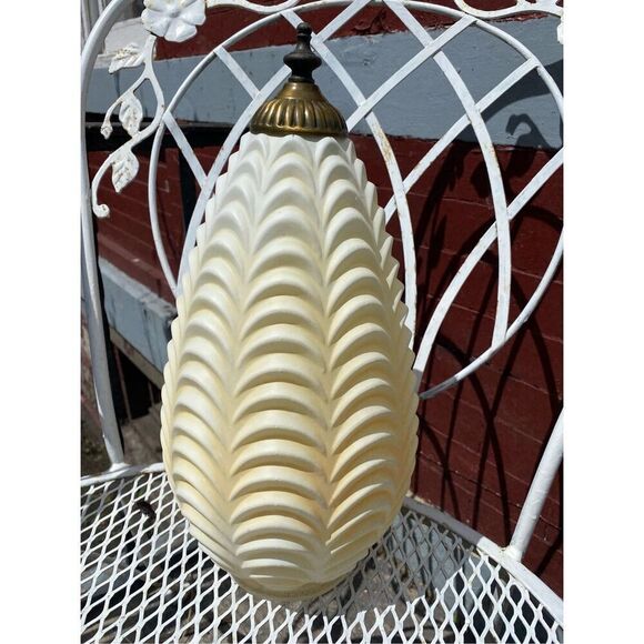 Mid Century White Ruffled Drapery Light Shades Frosted Hollywood Regency - Picture 2 of 5